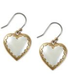 Lucky Brand Gold-tone Stone Heart Drop Earrings