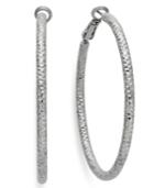 Thalia Sodi Silver-tone Small Textured Hoop Earrings