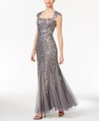 Adrianna Papell Sequin Cutout-back Mermaid Gown