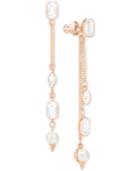 Swarovski Rose Gold-tone Crystal & Imitation Pearl Ear Jacket Earrings