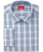 Alfani Slim Fit + Stretch Men's Blue Optic Check Dress Shirt, Only At Macy's