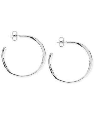 Robert Lee Morris Soho Silver-tone Hammered Open Hoop Earrings