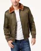 American Rag Men's Faux Fur Collar Flight Jacket, Created For Macy's