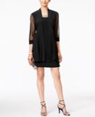 R & M Richards Embellished Dress And Illusion Duster Jacket