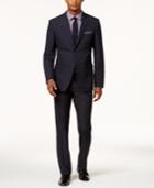 Perry Ellis Men's Slim-fit Navy Tonal Plaid Suit