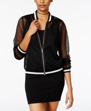 Say What? Juniors' Mesh Bomber Jacket