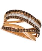 Le Vian Chocolatier Diamond (1-1/8 Ct. T.w.) Crisscross Ring In 14k Rose Gold