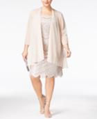 R & M Richards Plus Size Lace Dress And Chiffon Jacket