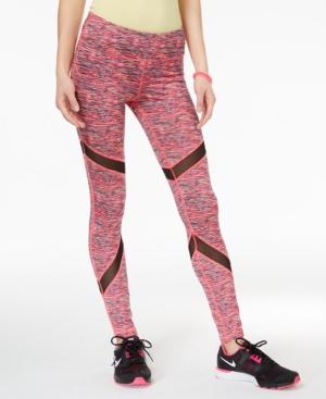 Material Girl Active Juniors' Printed Mesh-inset Leggings, Created For Macy's