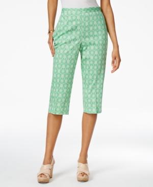 Alfred Dunner Petite Bahama Bays Turtle-print Pull-on Capris