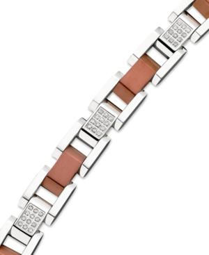 Men's Bracelet, Stainless Steel And Diamond Bracelet (1/2 Ct. T.w.)