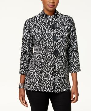 Jm Collection Printed Asymmetrical Jacket, Created For Macy's