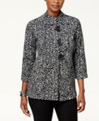 Jm Collection Printed Asymmetrical Jacket, Created For Macy's