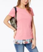 Tommy Hilfiger Printed-hem T-shirt, Created For Macy's