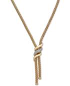 Diamond Swirl Lariat Necklace (1/3 Ct. T.w.) In 14k Gold Over Sterling Silver, 20 + 3 Extender