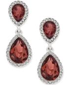 Charter Club Silver-tone Large Crystal And Pave Drop Earrings, Created For Macy's