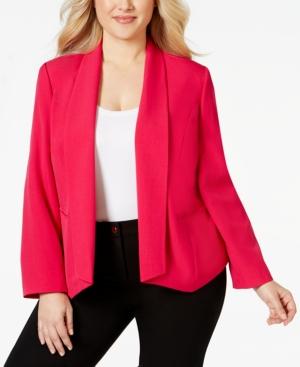 Kasper Plus Size Shawl Collar Soft Jacket