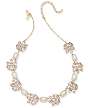 Kate Spade New York Gold-tone Crystal & Imitation Pearl Collar Necklace
