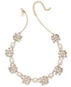 Kate Spade New York Gold-tone Crystal & Imitation Pearl Collar Necklace