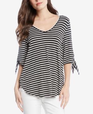 Karen Kane Striped Tie-sleeve Top