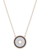 Swarovski Rose Gold-tone Circle 15-3/4 Pendant Necklace