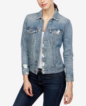 Lucky Brand Ripped Cotton Denim Jacket