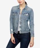 Lucky Brand Ripped Cotton Denim Jacket