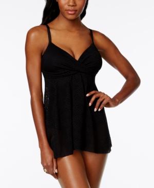 Swim Solutions Crochet Tummy-control Swimdress Women's Swimsuit