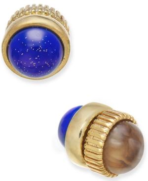 Marc Jacobs Gold-tone Dual Stone Magnetic Reversible Stud Earrings