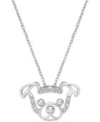Diamond Dog Face Pendant Necklace (1/10 Ct. T.w.) In Sterling Silver