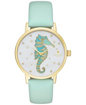 Kate Spade New York Women's Metro Mint Splash Leather Strap Watch 34mm Ksw1102
