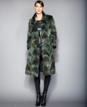 The Fur Vault Plus Size Pieced Coyote-fur Coat