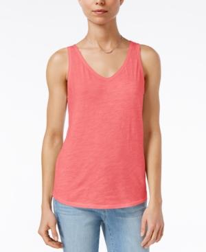 Maison Jules Cotton V-neck Tank Top, Only At Macy's