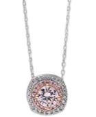 Giani Bernini Pink Cubic Zirconia Pendant Necklace In Sterling Silver And 18k Rose-gold Plating, Only At Macy's