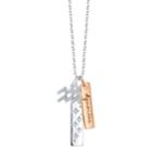 Unwritten Cz Constellation Aquarius Zodiac Pendant Necklace With Two-tone Silver Plated Charms On Sterling Silver Chain, 18