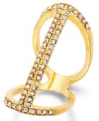 Inc International Concepts Silver-tone Crystal Pave Bar Ring, Created For Macy's