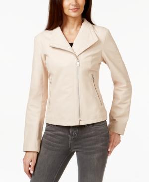 Cole Haan Asymmetrical Leather Moto Jacket