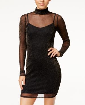 Material Girl Juniors' Metallic Mesh Bodycon Dress, Created For Macy's