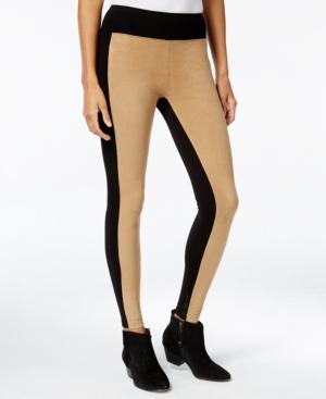 Kensie Faux-suede Colorblocked Leggings, A Macy's Exclusive Style
