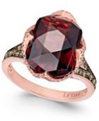 Le Vian Chocolatier Pomegranate Garnet (6-9/10 Ct. T.w.) And Diamond (3/8 Ct. T.w.) Ring In 14k Rose Gold(also Available In London Blue Topaz)