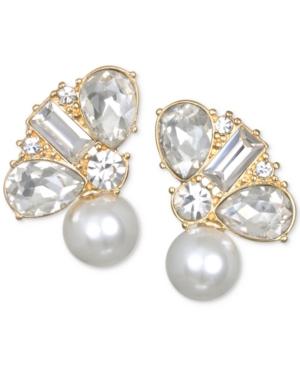Jewel Badgley Mischka Crystal & Imitation Pearl Stud Earrings