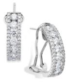 Arabella Sterling Silver Swarovski Zirconia Three-row Hoop Earrings (4 Ct. T.w.)