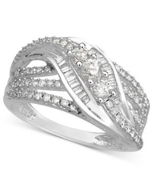 Wrapped In Love Diamond Ring, 14k White Gold Diamond Three Station Ring (3/4 Ct. T.w.)