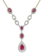 Ruby (2-3/4 Ct. T.w.) Diamond (1/2 Ct. T.w.) Y-necklace In 14k Gold