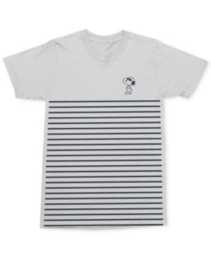 Mighty Fine Men's Snoopy Joe Cool Pose Stripe Graphic-print Cotton T-shirt