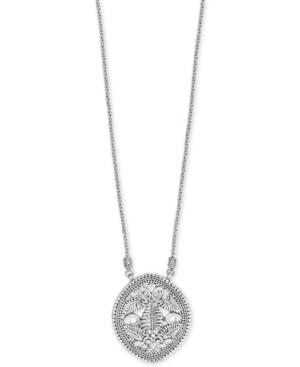 Lucky Brand Silver-tone Long Openwork Pendant Necklace