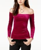 Guess Velvet Off-the-shoulder Top