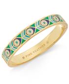 Kate Spade New York Gold-tone Peacock Pattern Bangle Bracelet