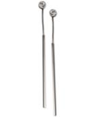 Guess Crystal Bezel Long Bar Drop Earrings