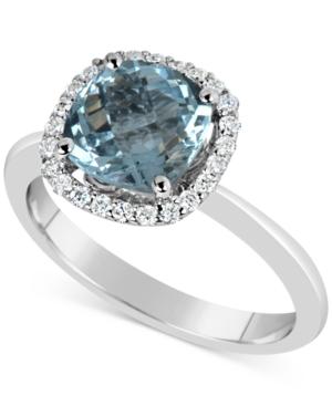 Aquamarine (2-1/4 Ct. T.w.) And Diamond (1/5 Ct. T.w.) Ring In 14k White Gold